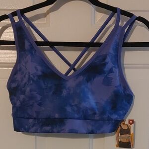 NWT Avia Women's Medium 8-10 Core Sports Bra Razor back Straps Removable Padding